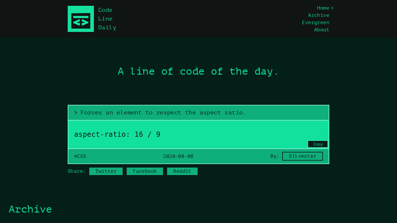 Code Line Daily Landing page