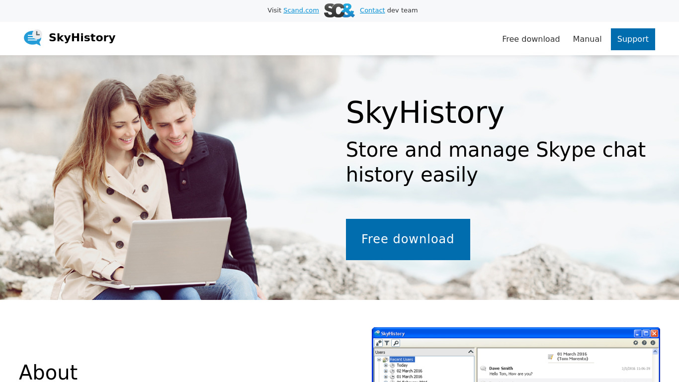 SkyHistory Landing page