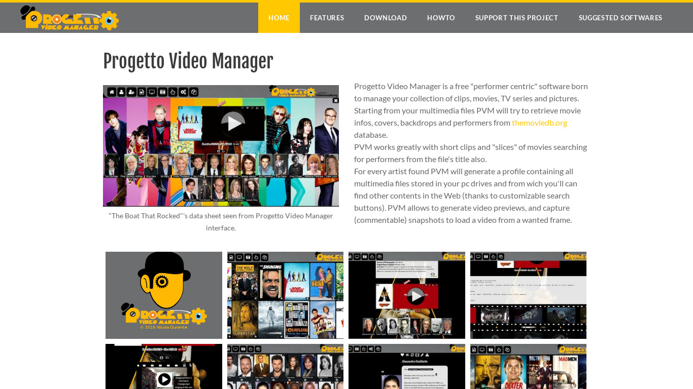 Progetto Video Manager Landing page