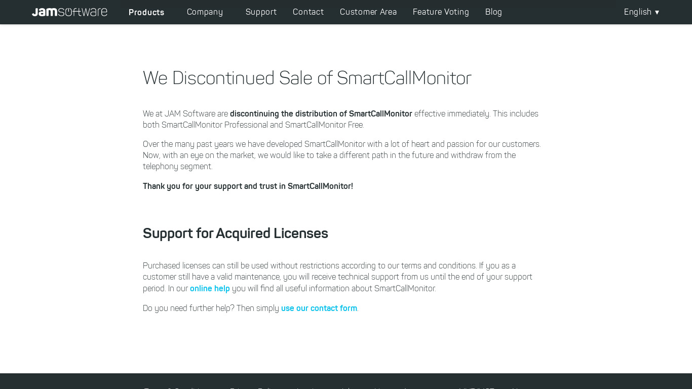SmartCallMonitor Landing page