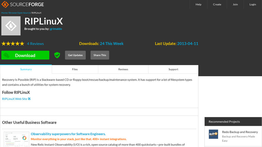 RIPLinuX Landing Page