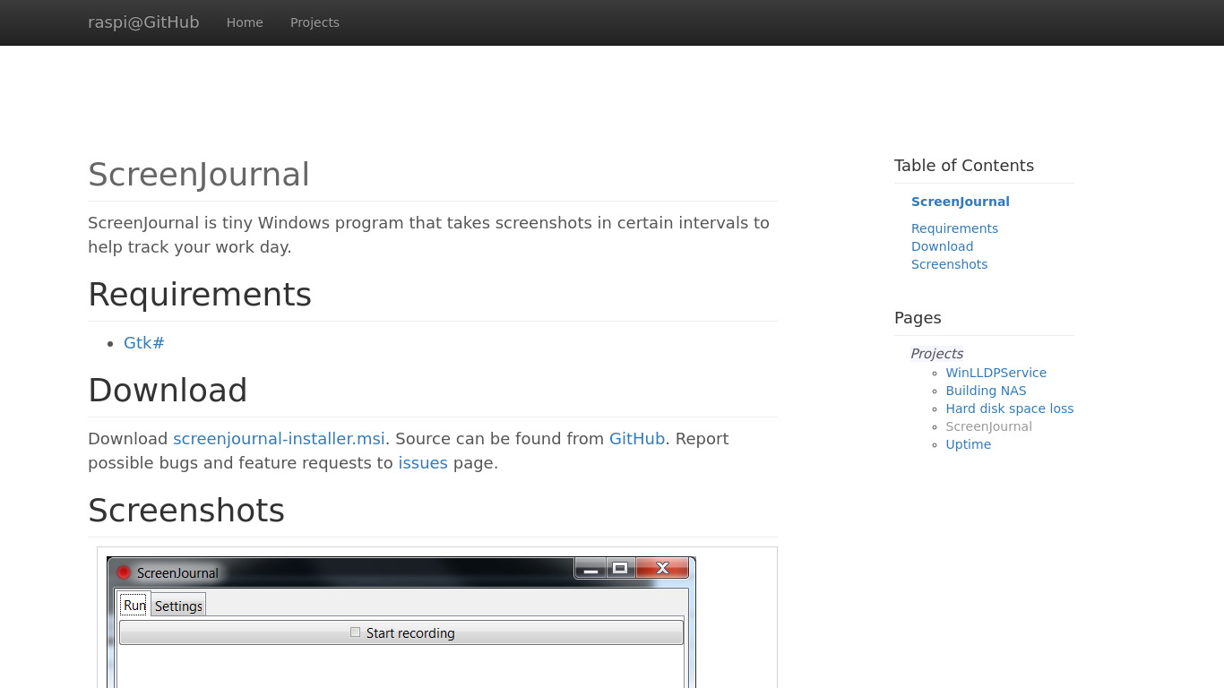 ScreenJournal Landing page