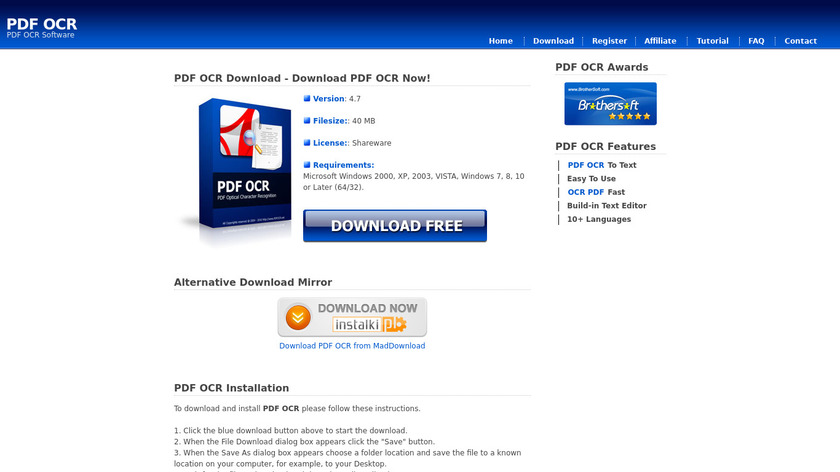 PDF OCR Landing Page
