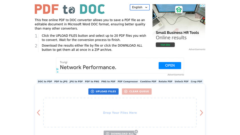 PDF2DOC Landing Page