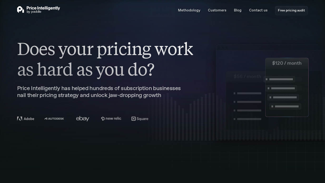 Price Intelligently Landing page
