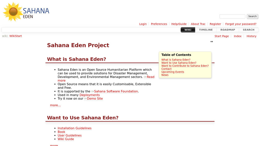Sahana Eden Landing Page