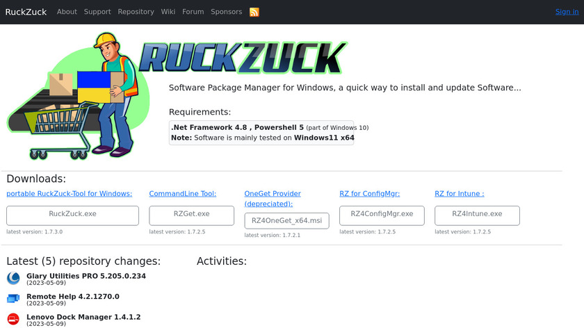 RuckZuck Landing Page