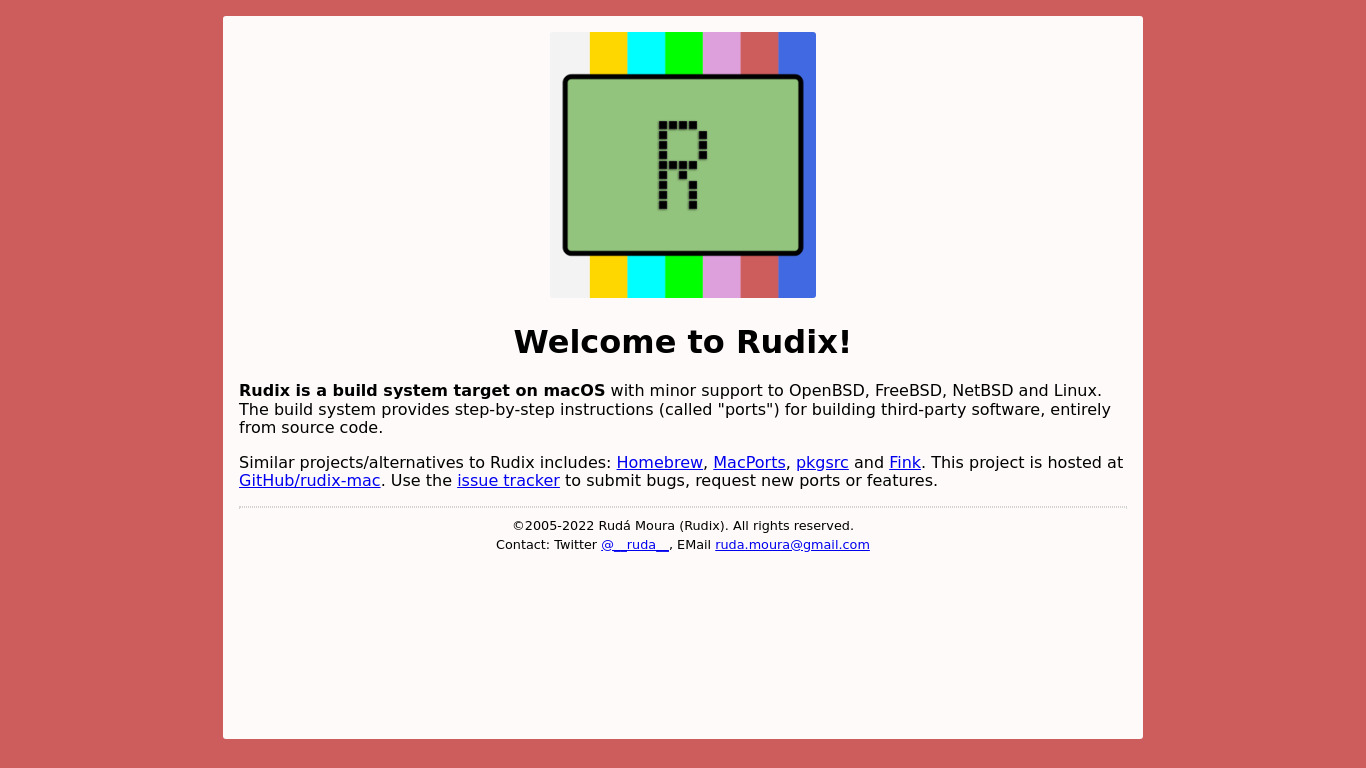 Rudix Landing page