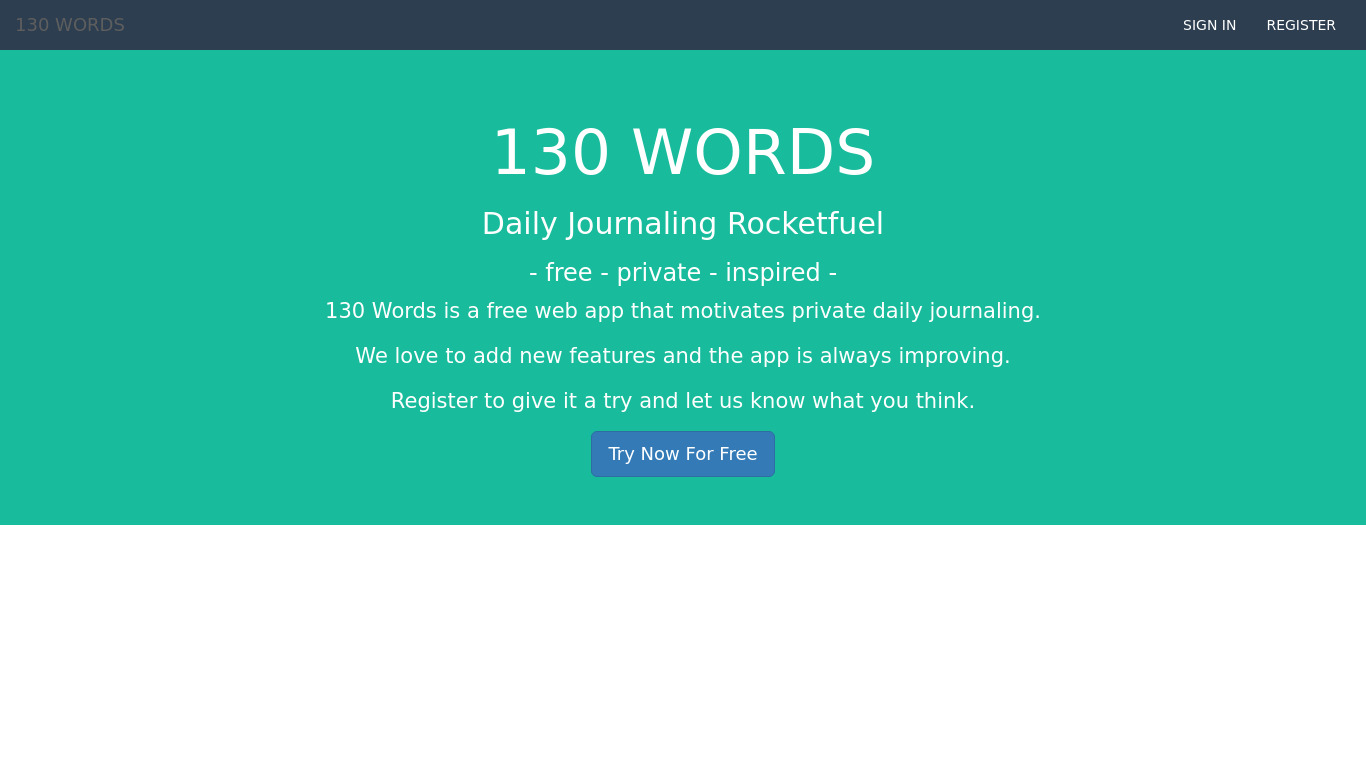 130 Words Landing page