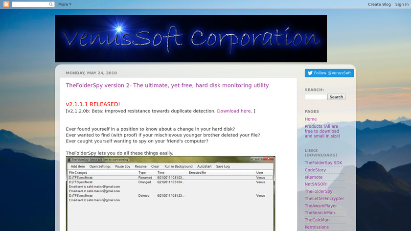 TheFolderSpy Landing Page