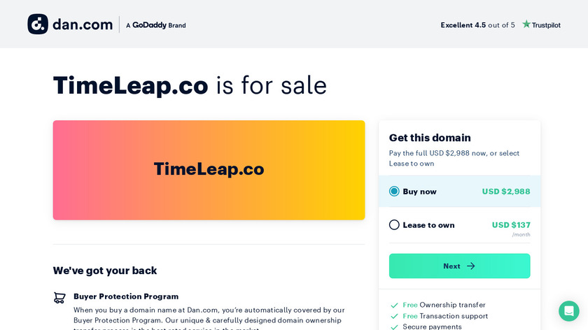 TimeLeap - free time tracking Landing Page