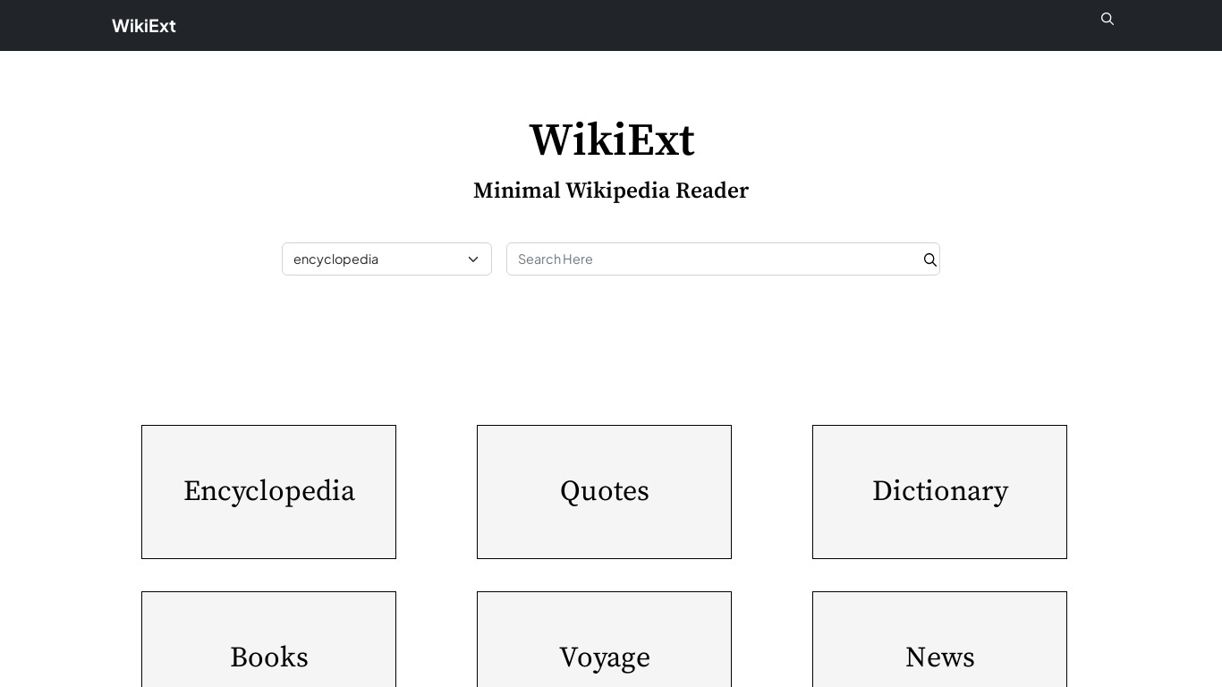 WikiExt Landing page