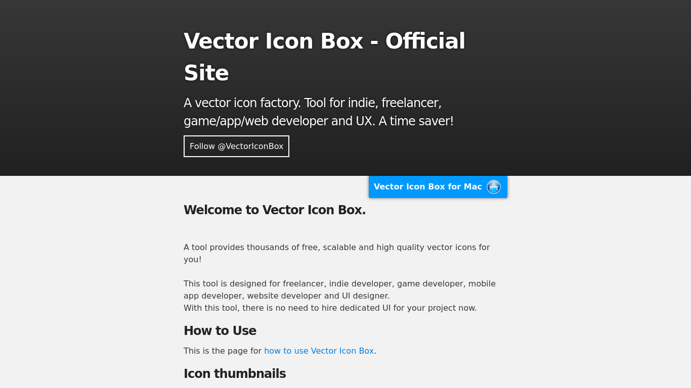 Vector Icon Box Landing page