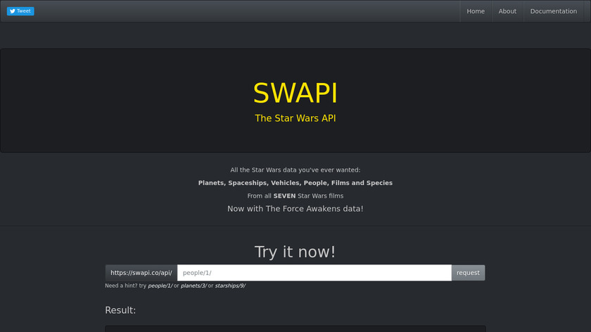 Star Wars API (SWAPI) Landing Page