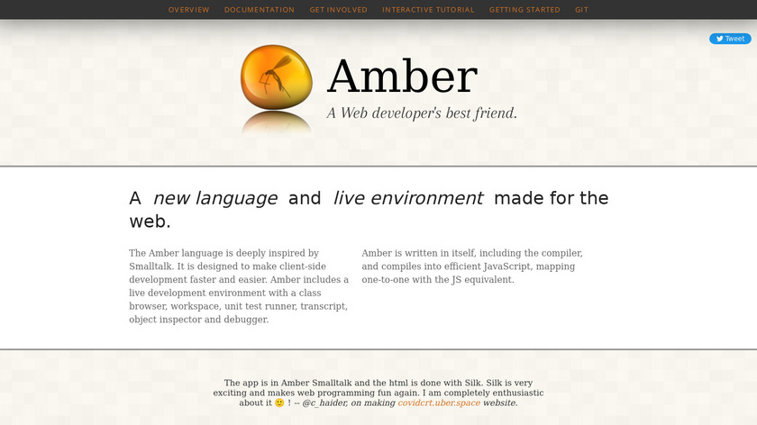 Amber Smalltalk Landing Page