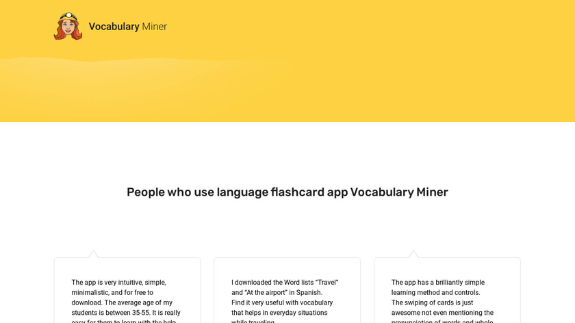Vocabulary Miner Landing Page