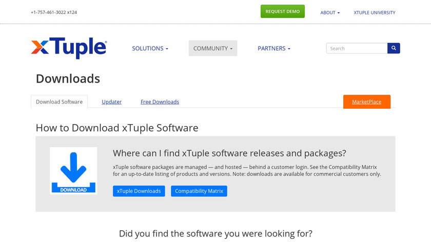 xTuple OpenRTP Landing Page