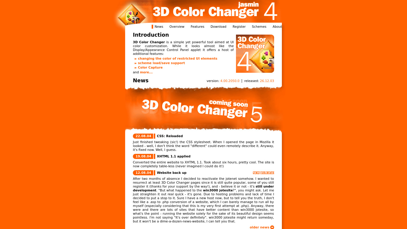 3D Color Changer Landing page