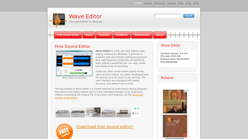 Wave Editor Landing Page