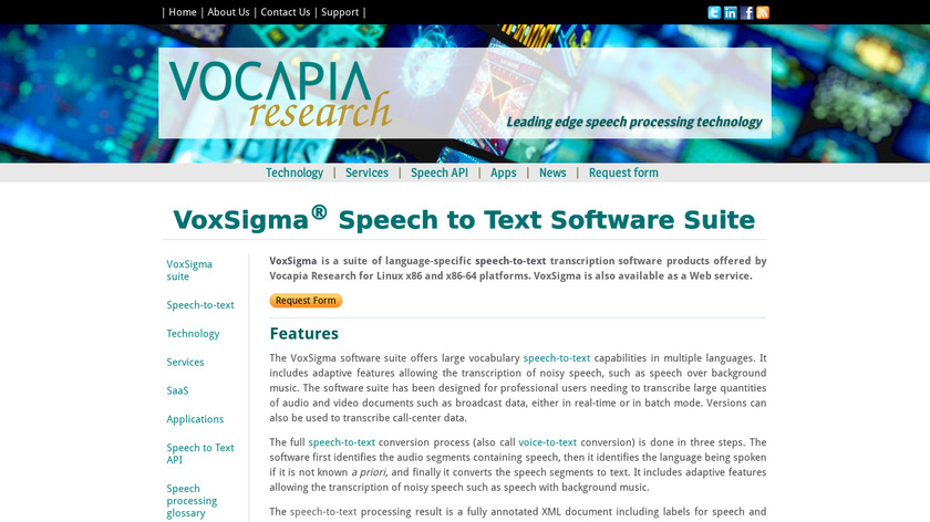 VoxSigma Landing Page