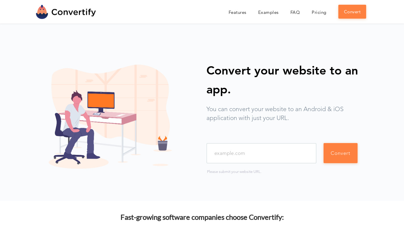 Web To Application Landing page