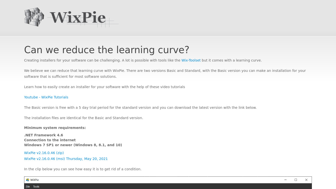 WixPie Landing page