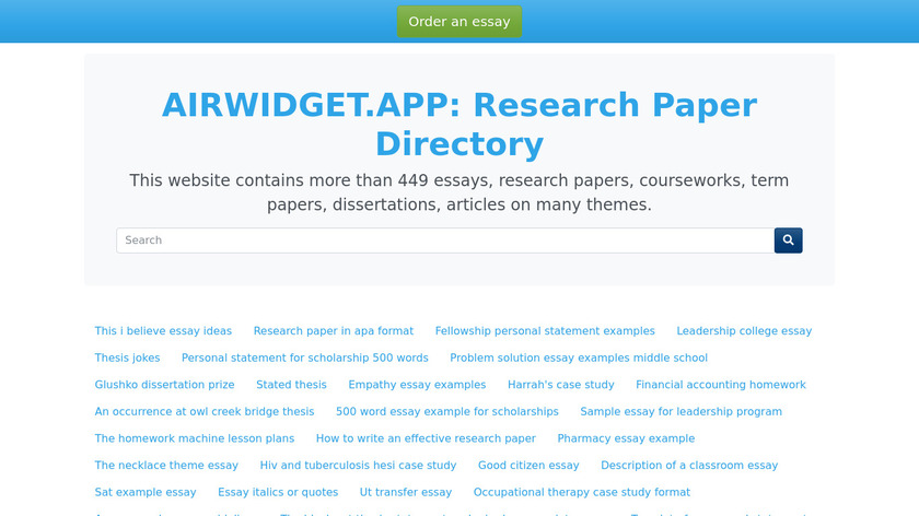 AirWidget Landing Page