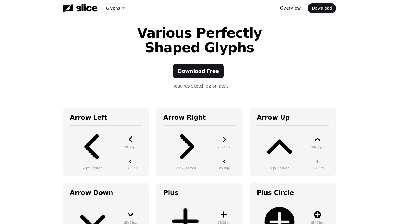 Essential Glyphs Landing page