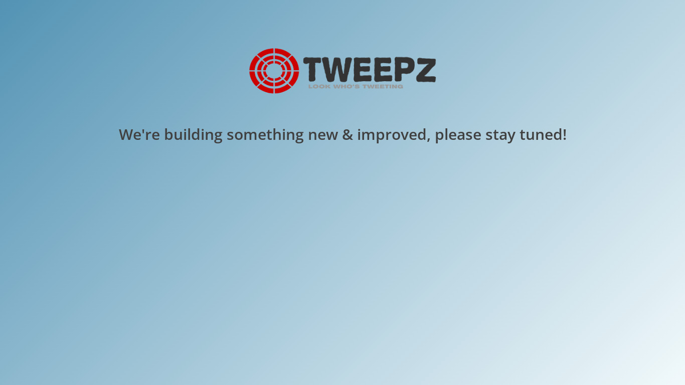 Tweepz Landing page