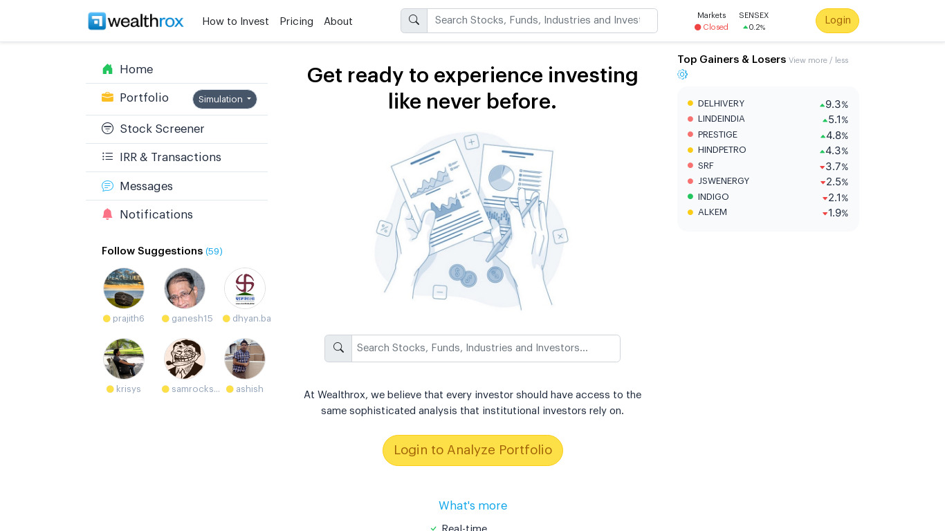 WealthBox.in Landing page