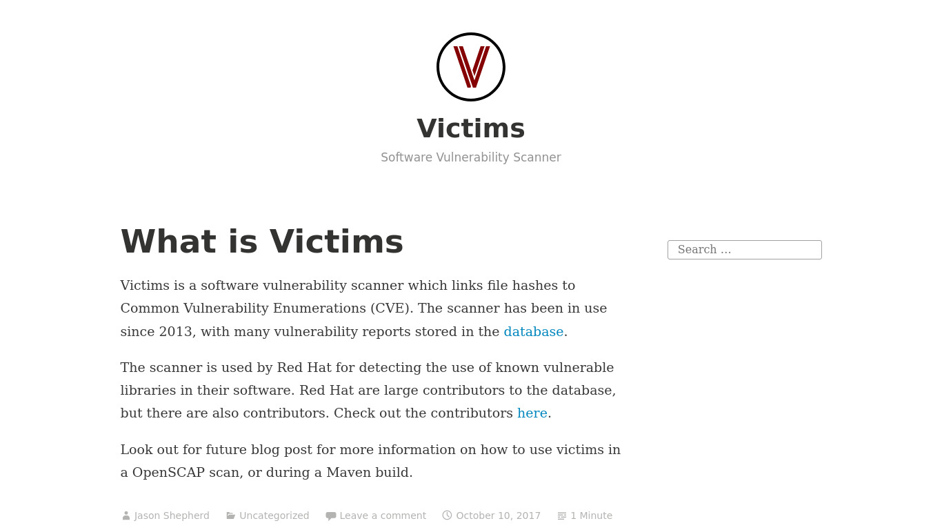 victims Landing page