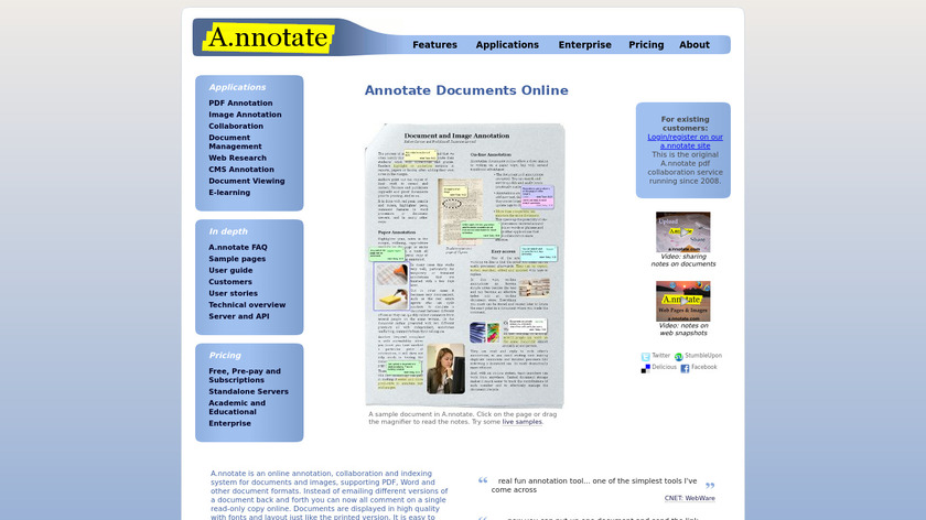 A.nnotate Landing Page