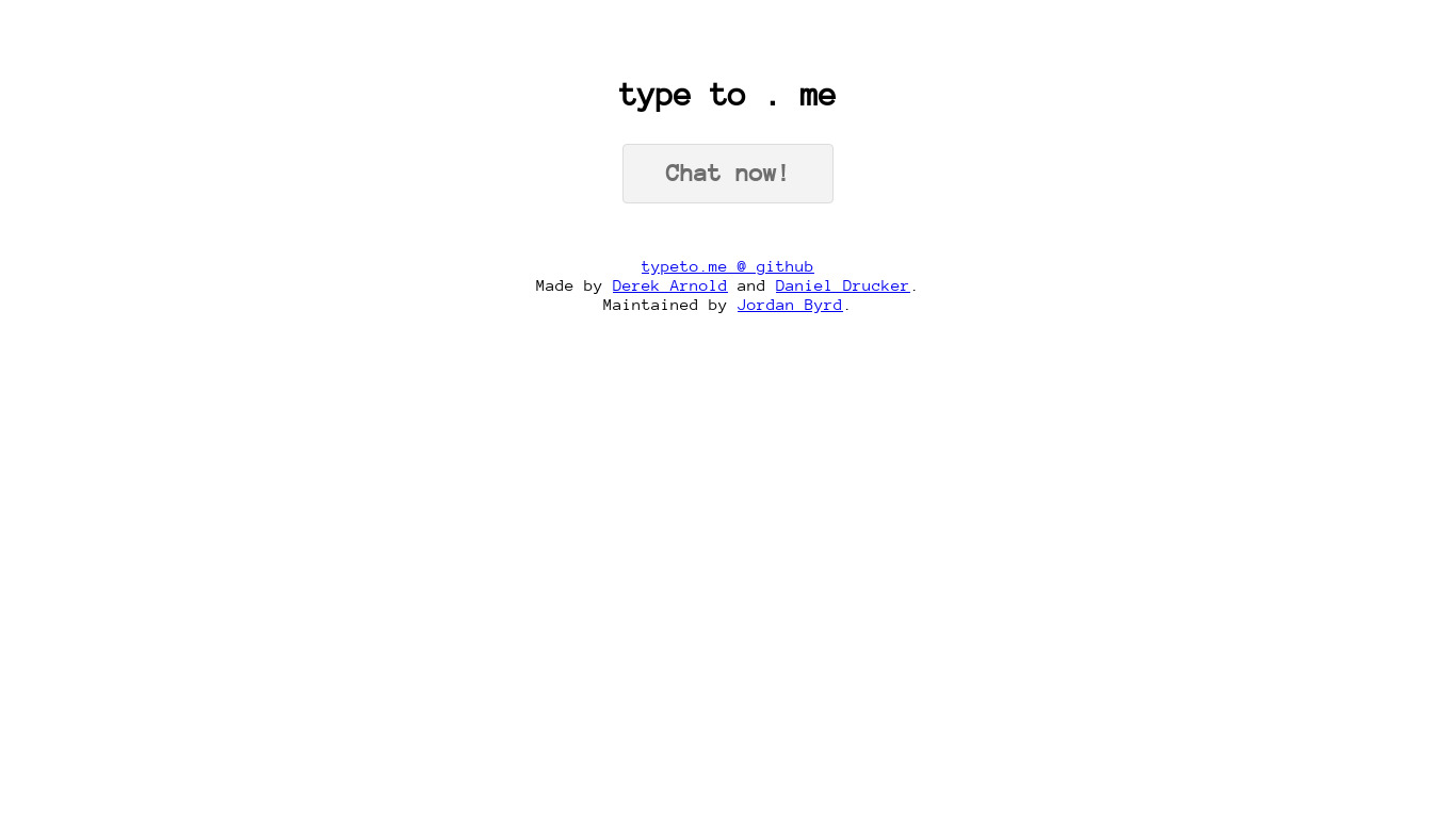 type to .me Landing page