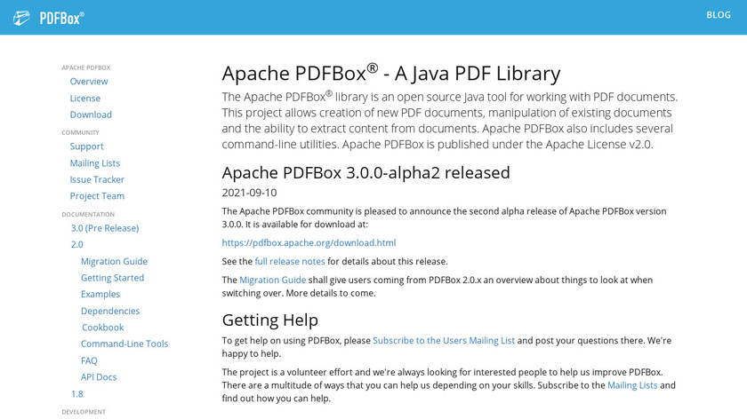 Apache PDFBox Landing Page