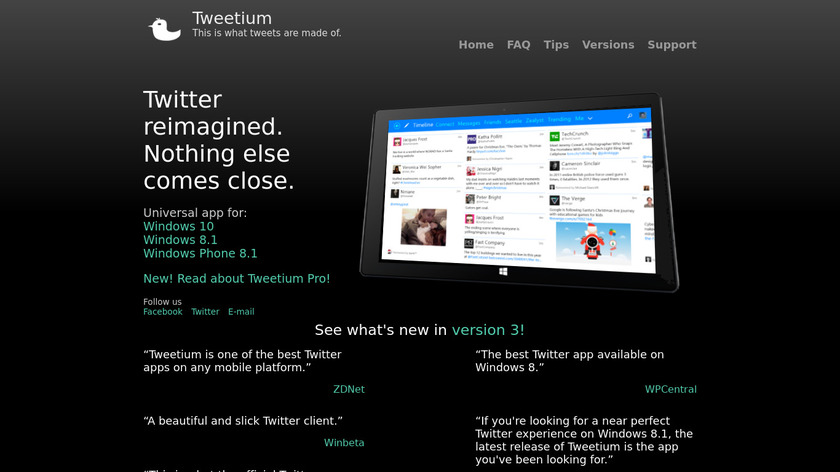 Tweetium Landing Page