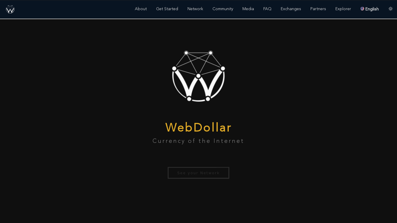 WebDollar Landing page