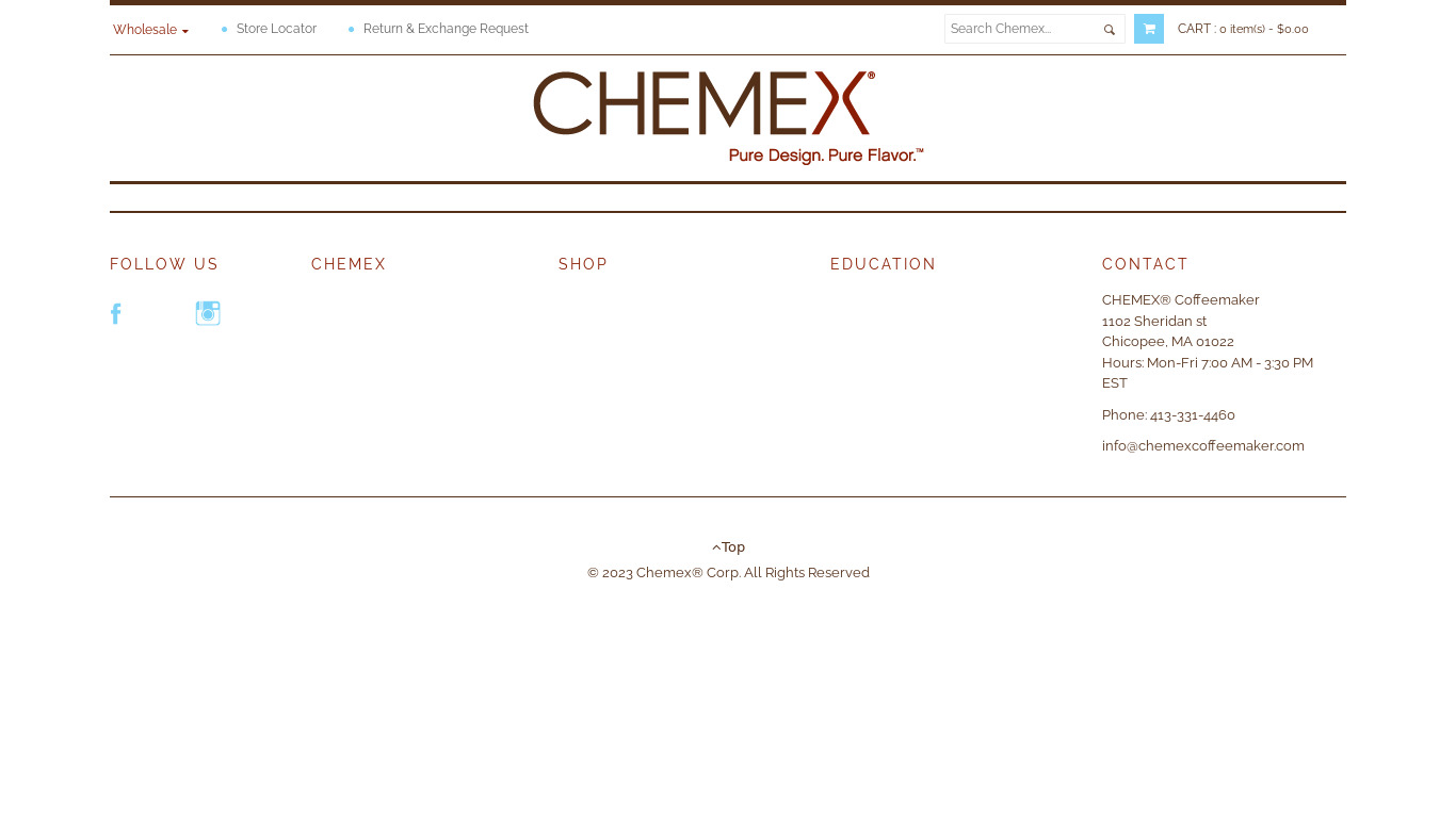 Chemex® coffeemaker Landing page