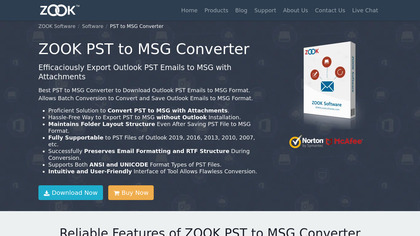 ZOOK PST to MSG Converter image