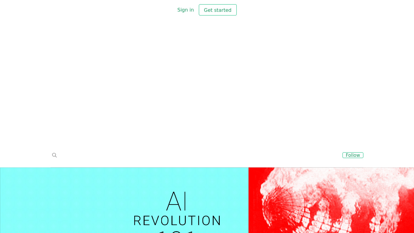 AI Revolution Landing page