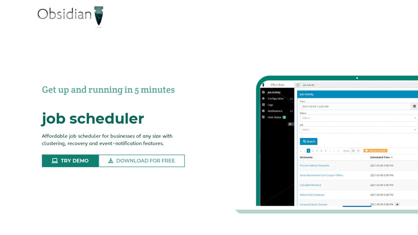 Obsidian Scheduler Landing Page