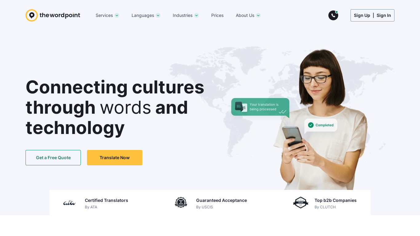 The Word Point Landing page
