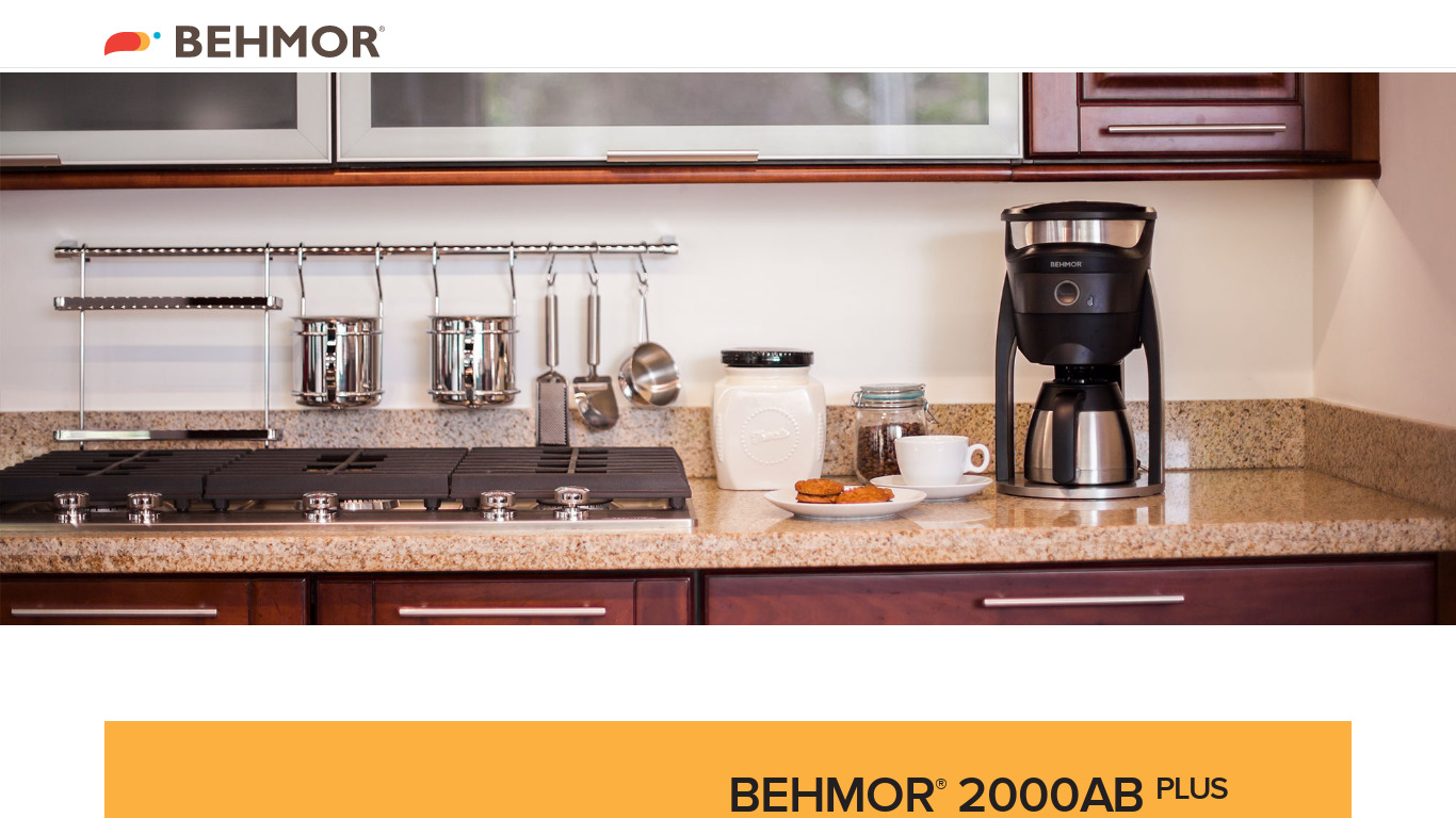 Behmor Connected Coffee Maker Landing page