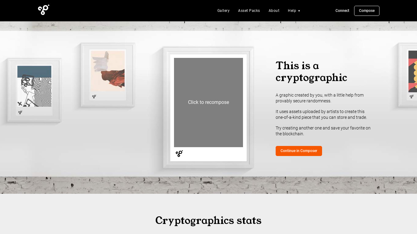 Cryptographics Landing page