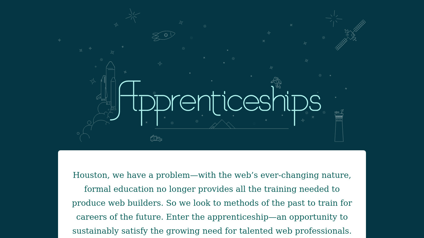 Apprentice.at Landing page