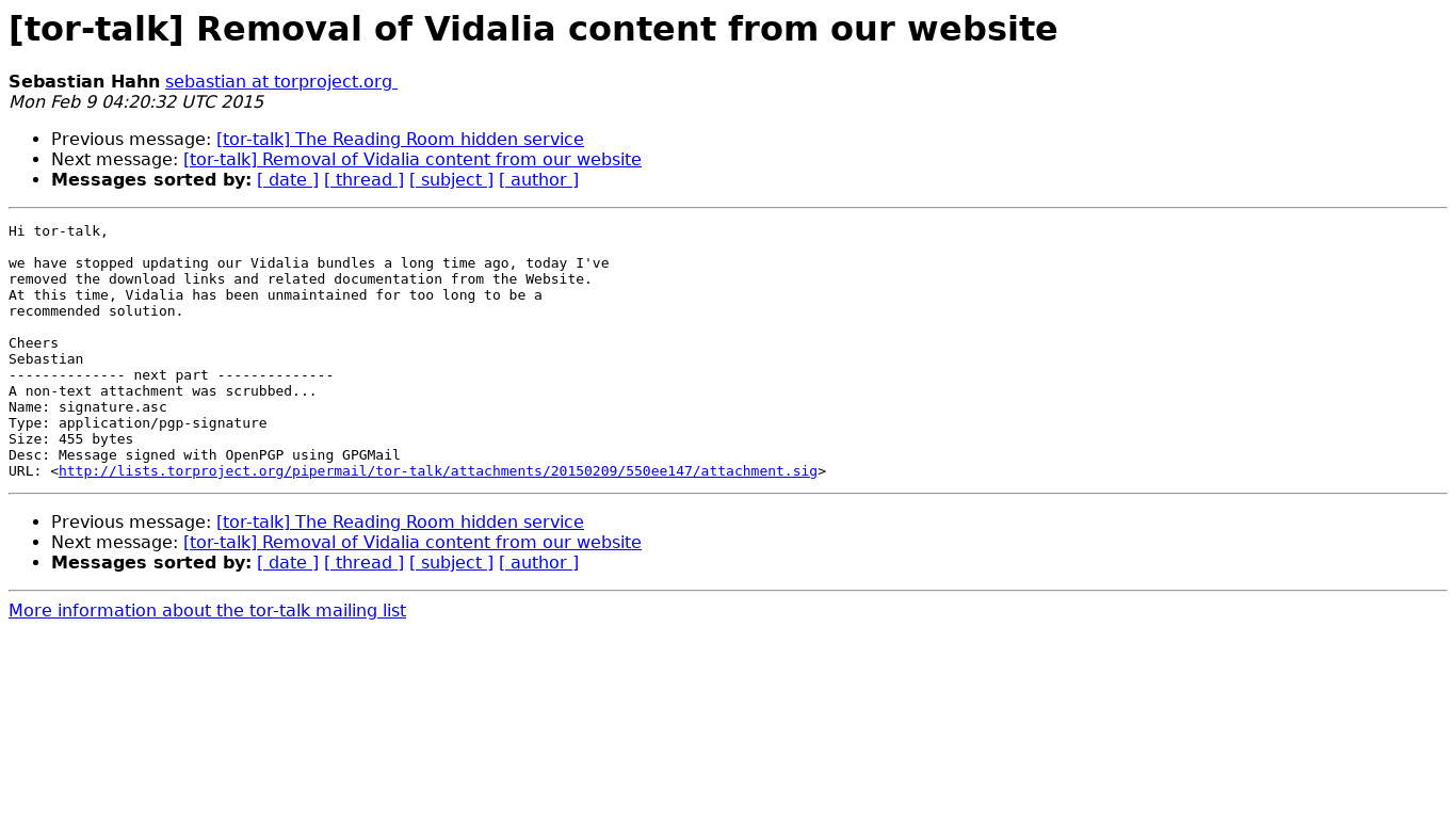 Vidalia Landing page