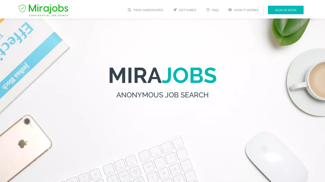 Mirajobs Landing page