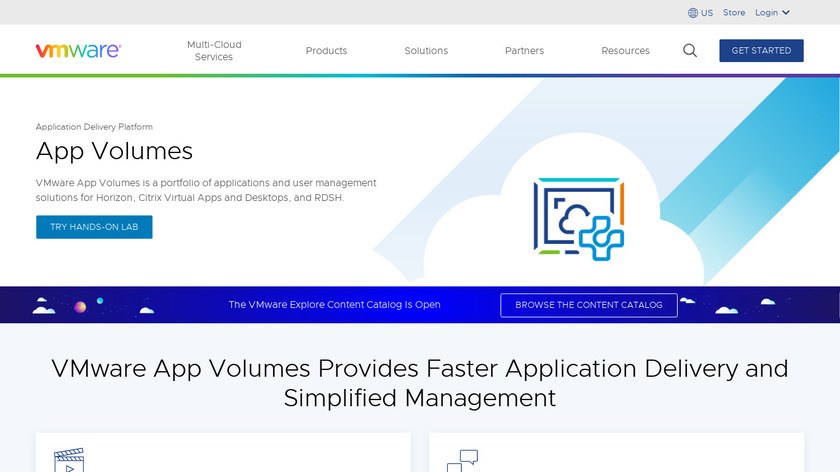 VMware App Volumes Landing Page