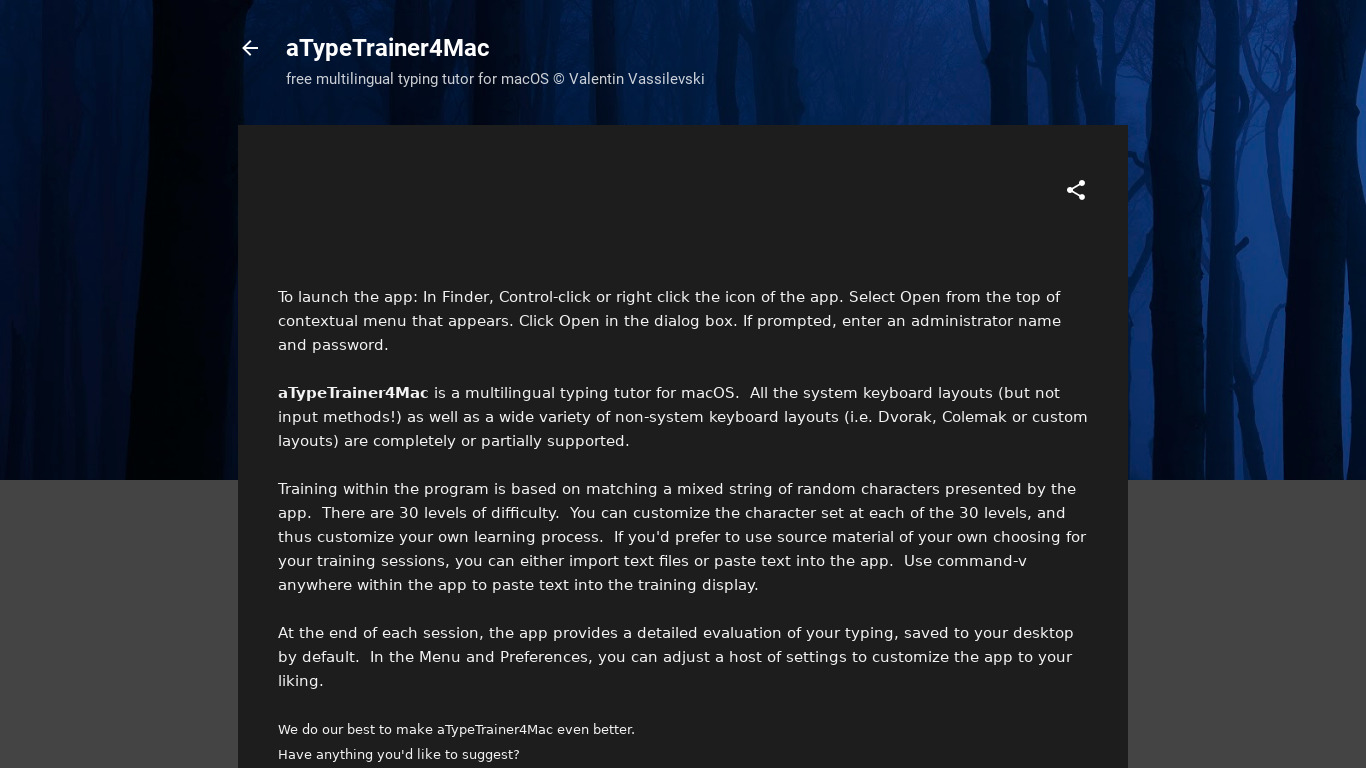 aTypeTrainer4Mac Landing page
