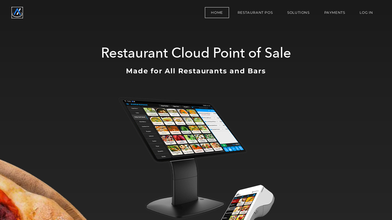 Aldelo POS Landing page