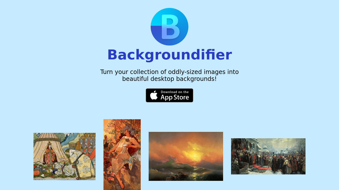 Backgroundifier Landing page